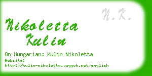 nikoletta kulin business card